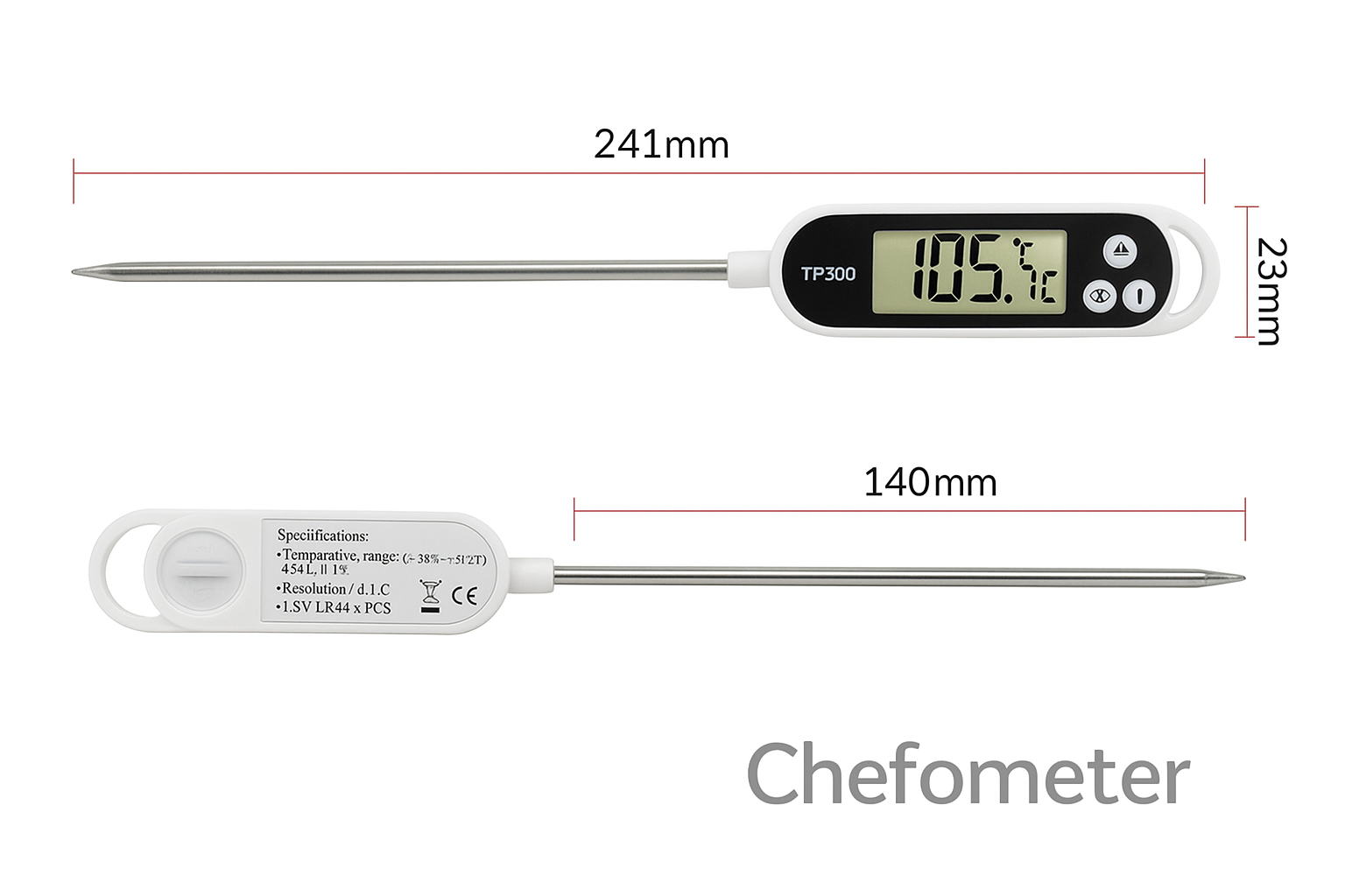 Digital Kitchen Food Thermometer – Water, Oil, Meat, BBQ, Oven, and Cooking Probe Tool