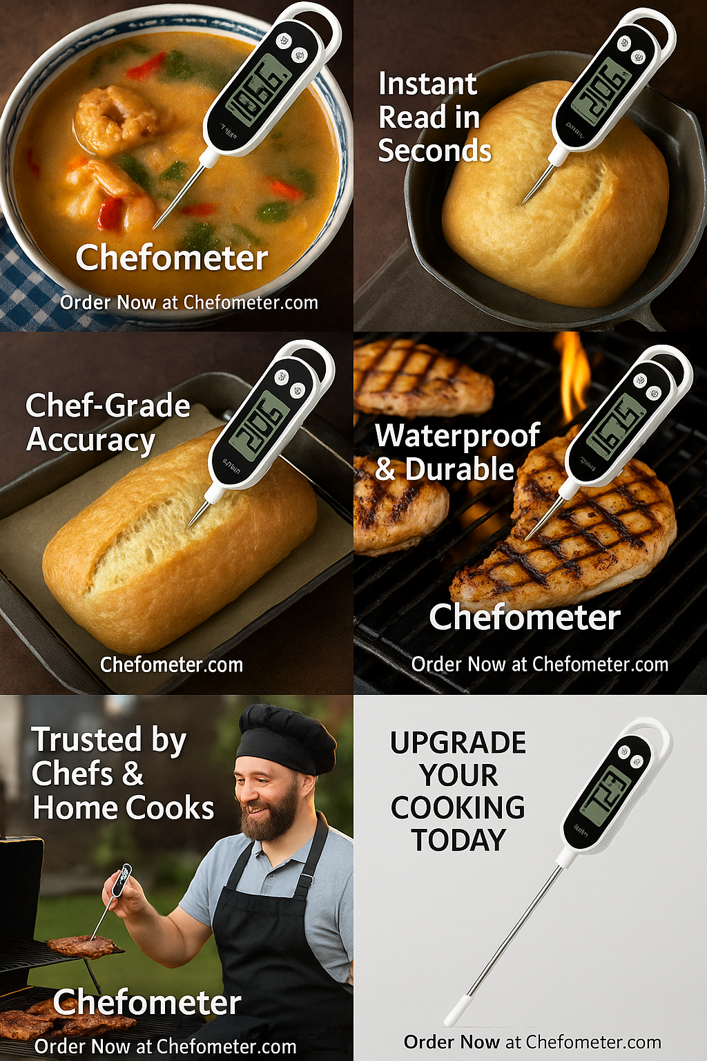 Digital Kitchen Food Thermometer – Water, Oil, Meat, BBQ, Oven, and Cooking Probe Tool