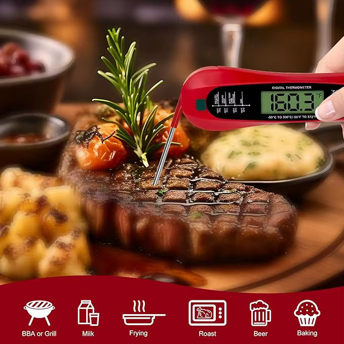 High-Precision Digital Meat Thermometer – Instant Read, Multi-Purpose Cooking Tool with Easy-Read
