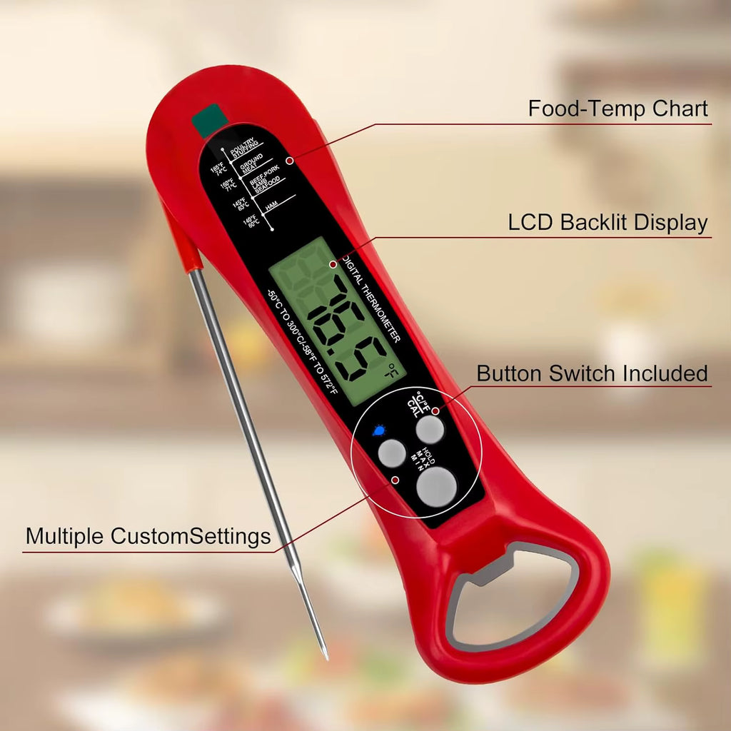 High-Precision Digital Meat Thermometer – Instant Read, Multi-Purpose Cooking Tool with Easy-Read